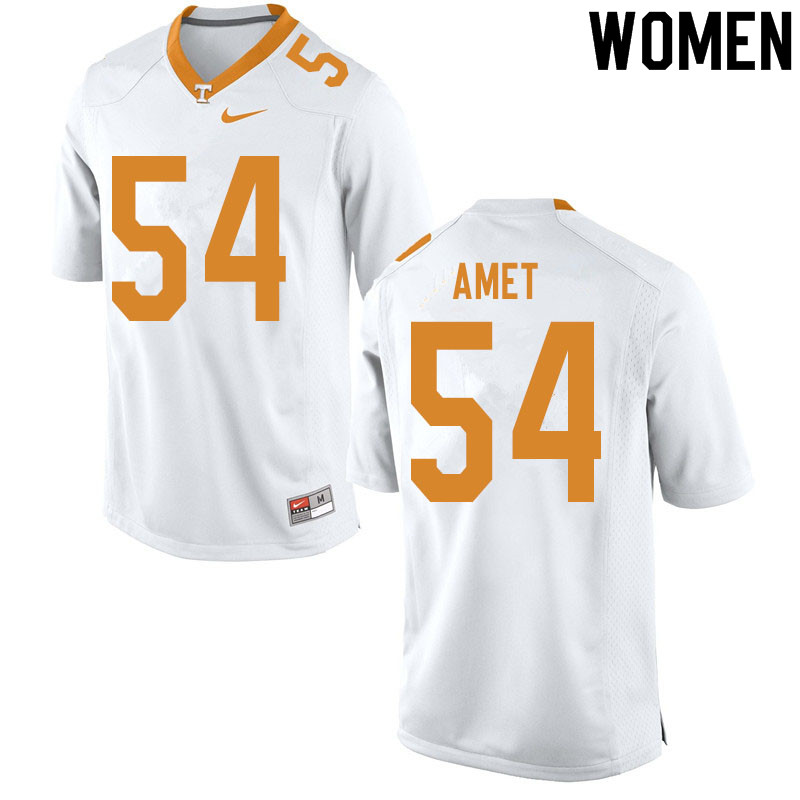Women #54 Tim Amet Tennessee Volunteers College Football Jerseys Sale-White